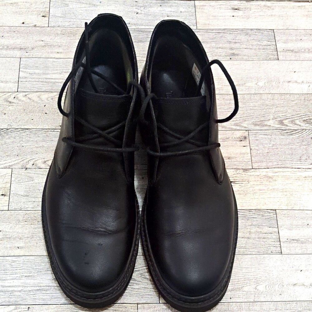 Timberland Black Leather Lace-Up Ankle Chukka Boots Round Toe Men's US 9 EU 43